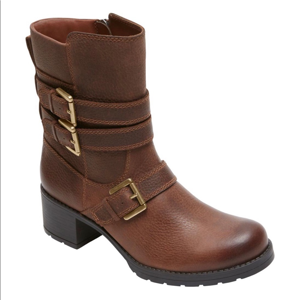 Rockport genuine leather buckle boot